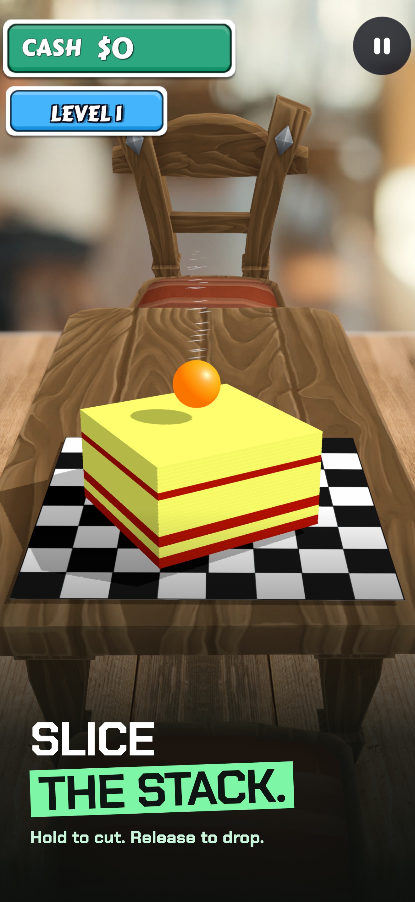 Sliceball screenshot with caption: slice the stack