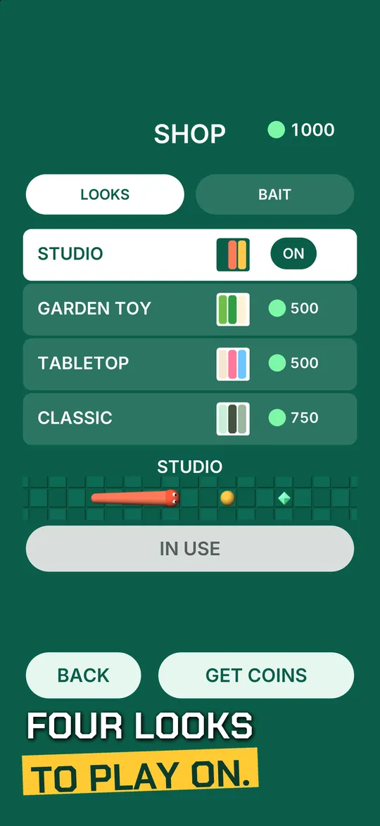 Caption: FOUR LOOKS TO PLAY ON. The Studio, Garden Toy, Tabletop and Classic looks.